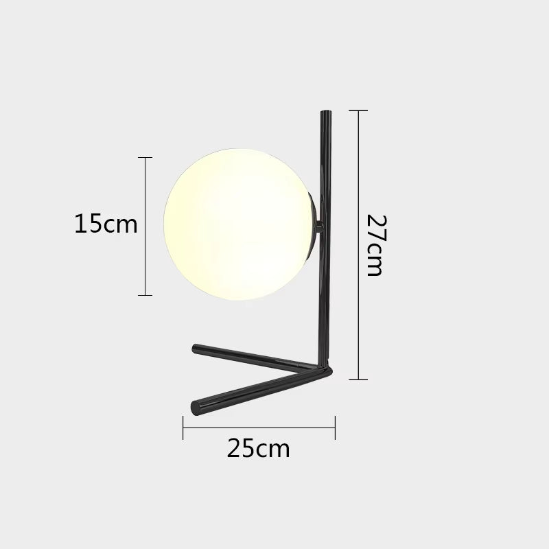 Glass Ball Table Lamp for Bedroom Living Room Bedside Lamps Nordic Study LED Desk Light Fixtures