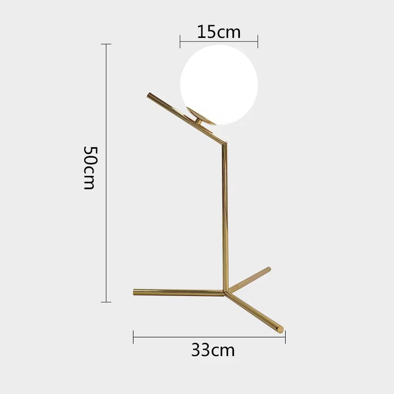 Glass Ball Table Lamp for Bedroom Living Room Bedside Lamps Nordic Study LED Desk Light Fixtures