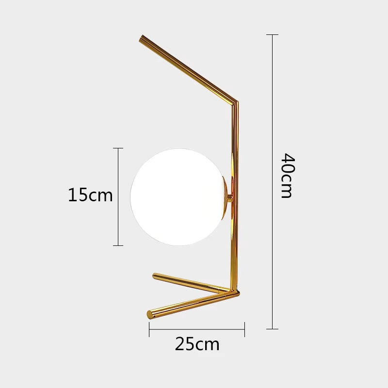 Glass Ball Table Lamp for Bedroom Living Room Bedside Lamps Nordic Study LED Desk Light Fixtures