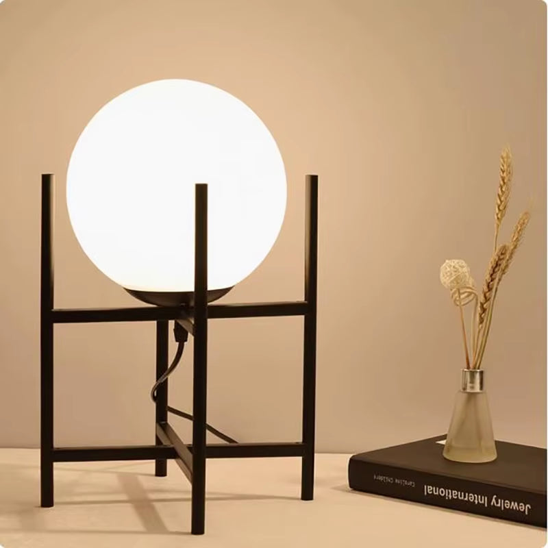 Glass Ball Table Lamp for Bedroom Living Room Bedside Lamps Nordic Study LED Desk Light Fixtures