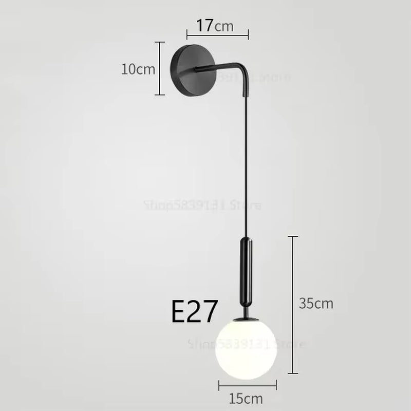 Modern Simple Glass Wall Lamp Nordic Creative LED Luxury Wall Lamps for Living Room Bedroom Bedside Wall Light Fixtures Lighting