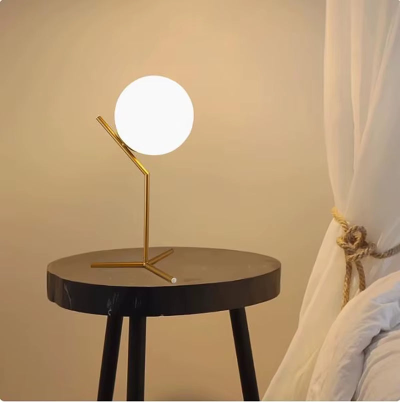 Glass Ball Table Lamp for Bedroom Living Room Bedside Lamps Nordic Study LED Desk Light Fixtures