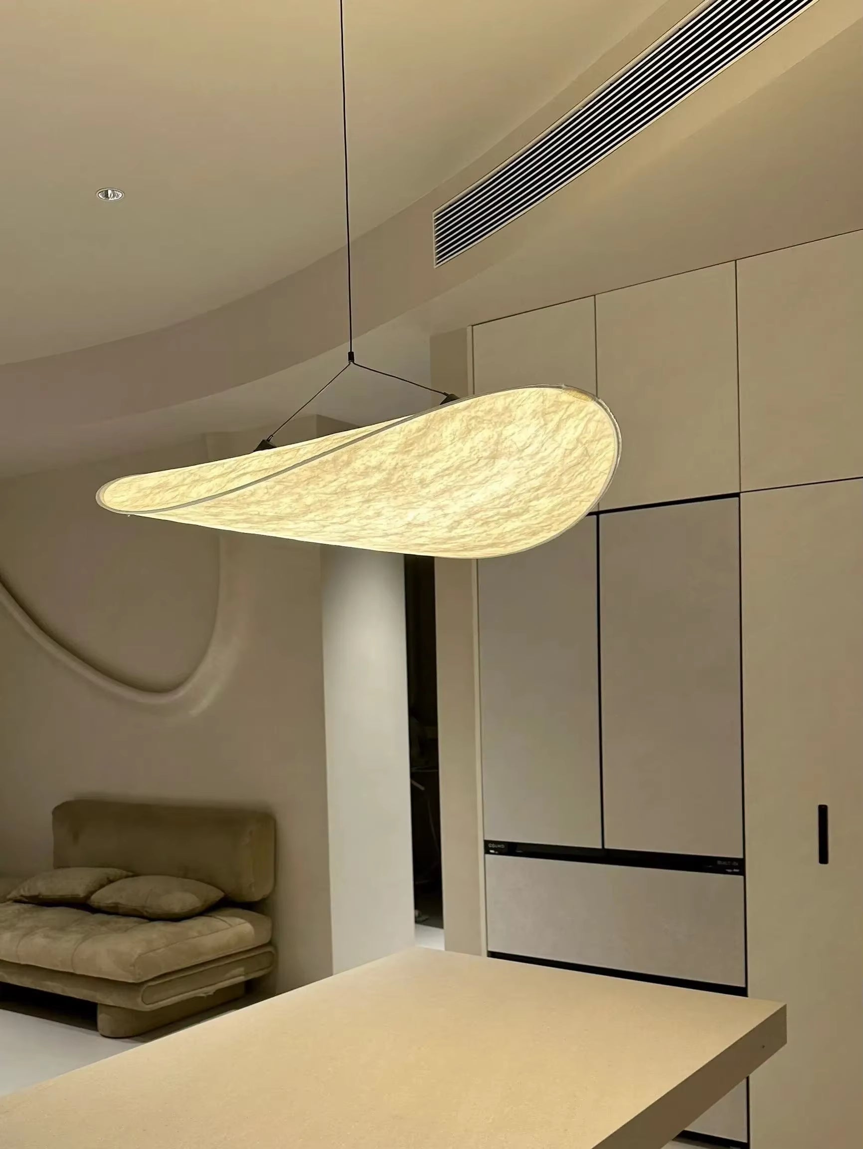 Nordic Wabi Sabi Silk Pendant Lights for Living Room Dining Room Home Decoration Designer Pendant White LED Dimmable Chandelier