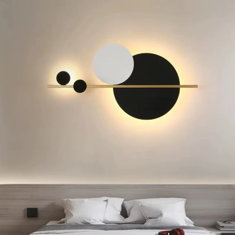 Living Room Wall Lamp Decoration Light Luxury Circular Sofa Background Atmosphere Lighting Simple Modern Nordic Bedroom Lamp