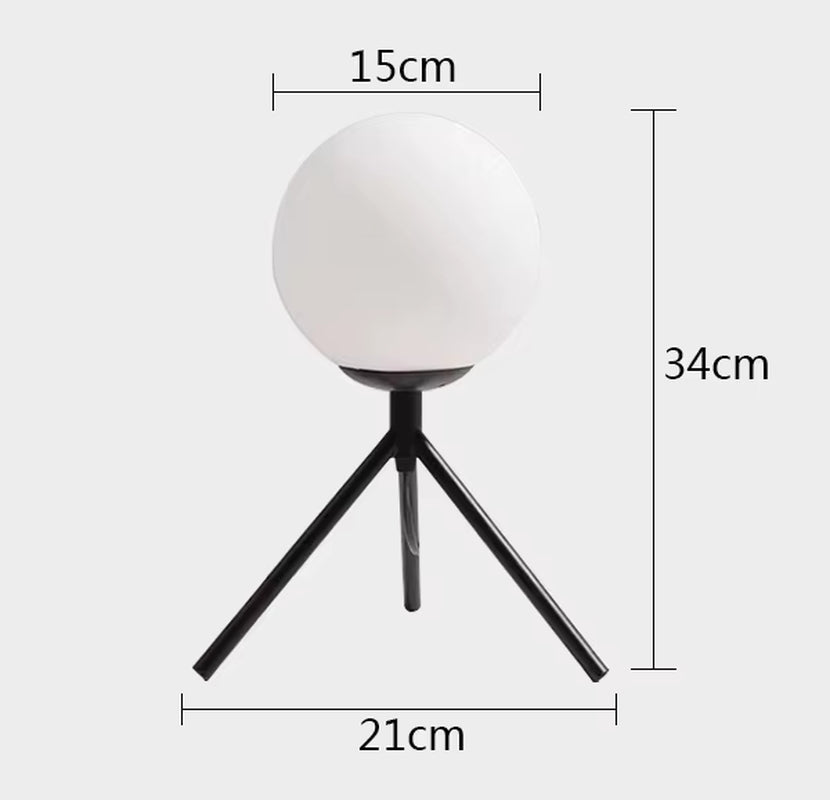 Glass Ball Table Lamp for Bedroom Living Room Bedside Lamps Nordic Study LED Desk Light Fixtures