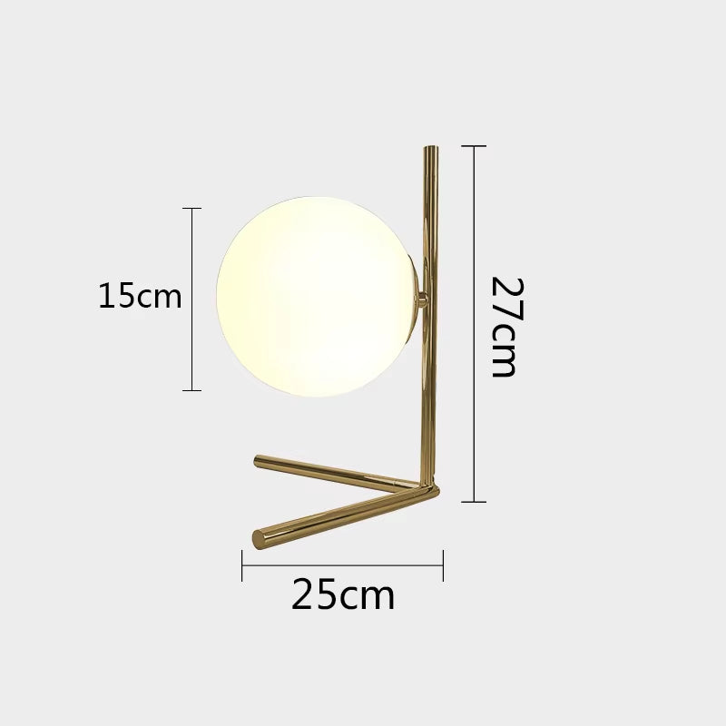 Glass Ball Table Lamp for Bedroom Living Room Bedside Lamps Nordic Study LED Desk Light Fixtures