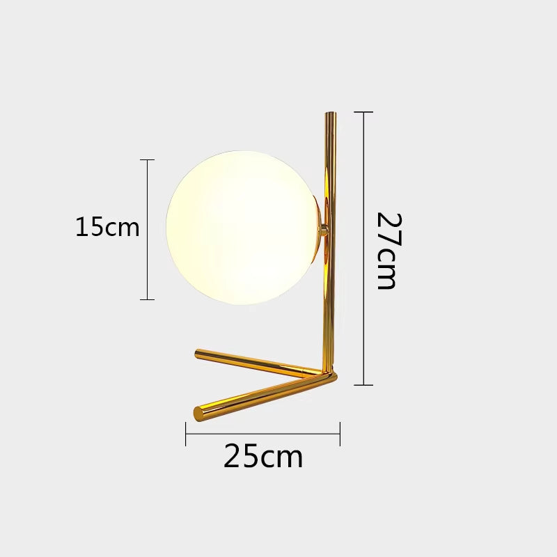 Glass Ball Table Lamp for Bedroom Living Room Bedside Lamps Nordic Study LED Desk Light Fixtures