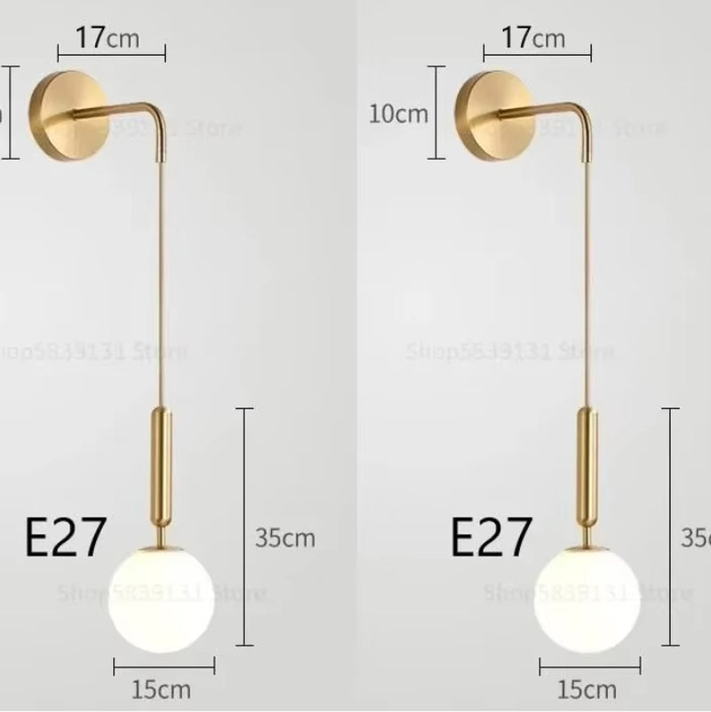 Modern Simple Glass Wall Lamp Nordic Creative LED Luxury Wall Lamps for Living Room Bedroom Bedside Wall Light Fixtures Lighting