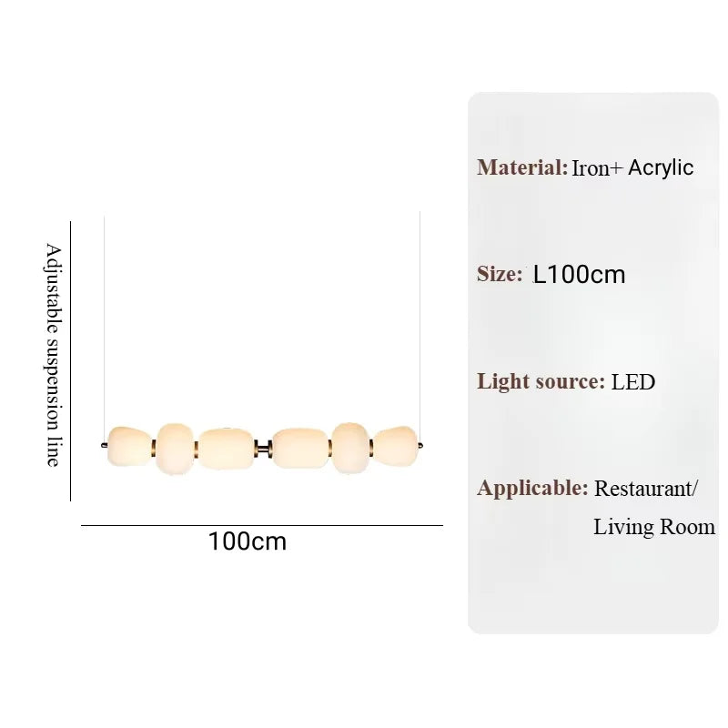 French Cream Style Restaurant Bar Pendant Light Simple Living Room Island Terrace Tea Room Designer Strip Glass Lamp