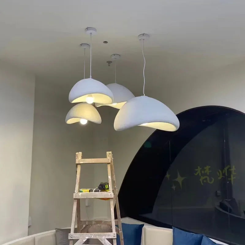 Nordic Minimalist Wabi-Sabi E27 LED Pendant Lights Modern Ceiling Chandelier for Dining Room Bedroom Bar Loft Home Hanging Lamp