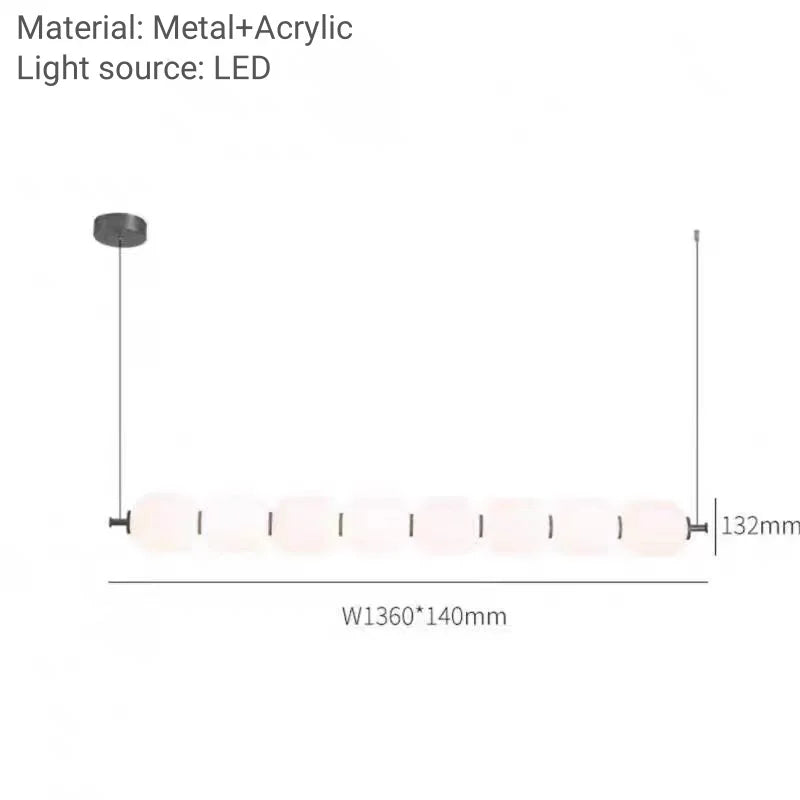 French Cream Style Restaurant Bar Pendant Light Simple Living Room Island Terrace Tea Room Designer Strip Glass Lamp