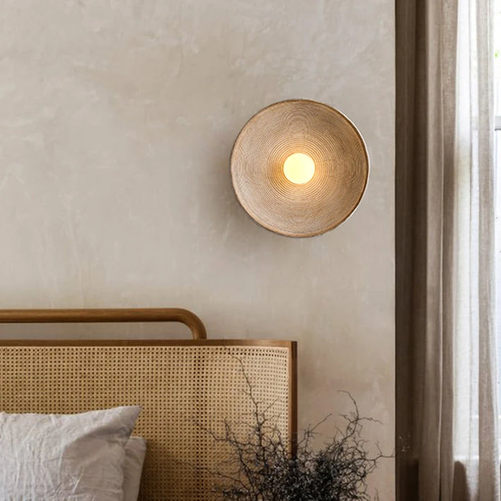 Nordic Creative Retro round Wall Lamp Wabi-Sabi Resin Sconces for Living Room Bedroom Bedside Hotel Corridor Decor Lightig