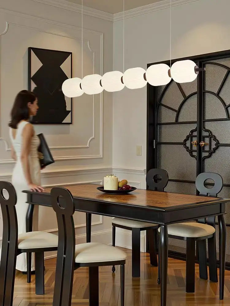 French Cream Style Restaurant Bar Pendant Light Simple Living Room Island Terrace Tea Room Designer Strip Glass Lamp