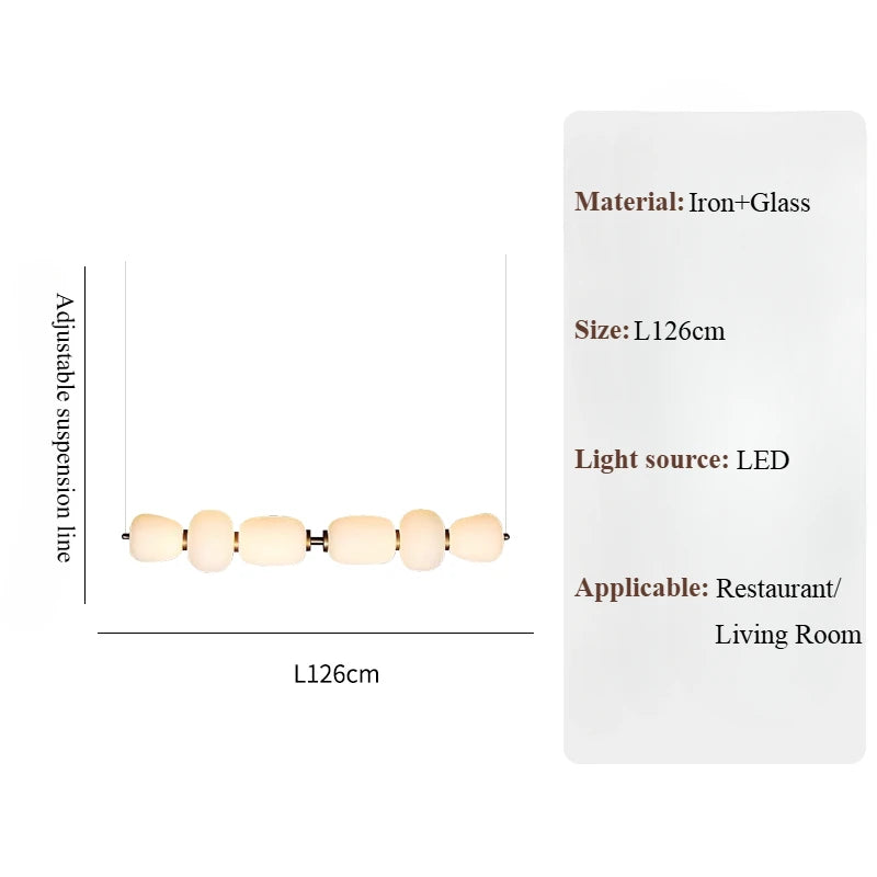 French Cream Style Restaurant Bar Pendant Light Simple Living Room Island Terrace Tea Room Designer Strip Glass Lamp