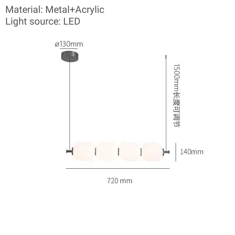 French Cream Style Restaurant Bar Pendant Light Simple Living Room Island Terrace Tea Room Designer Strip Glass Lamp