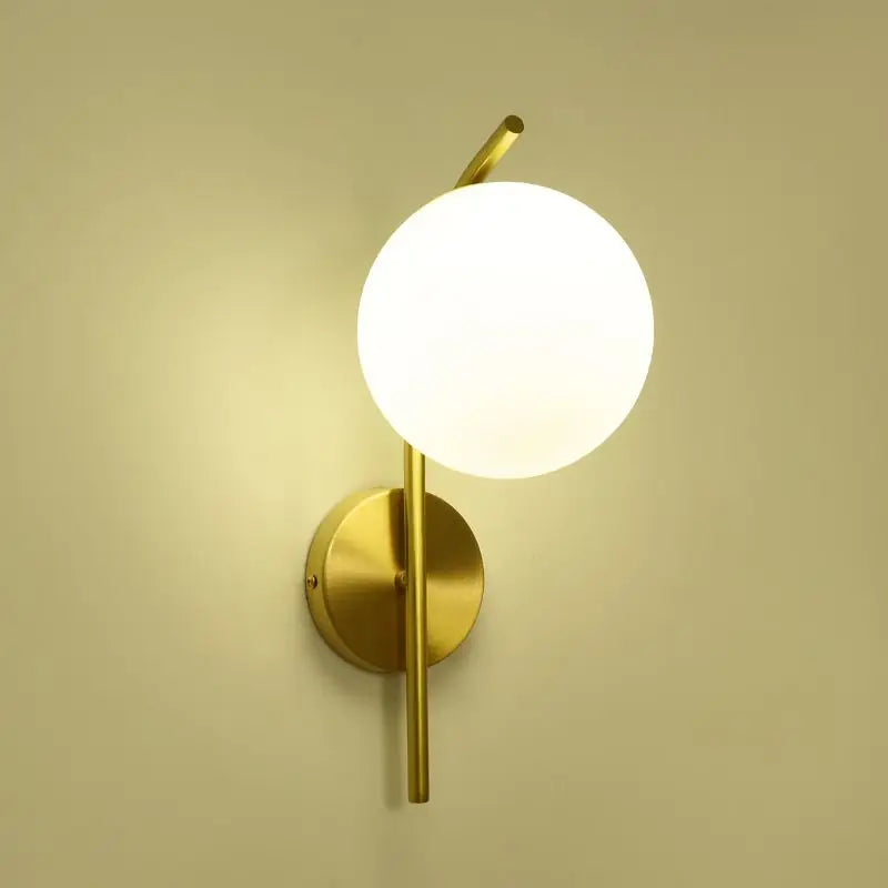 Frosted Glass Ball LED Wall Lamps for Bathroom Bedside Hardwire Wall Lights Wall Sconce Lighting Fixtures for Corridor Foyer