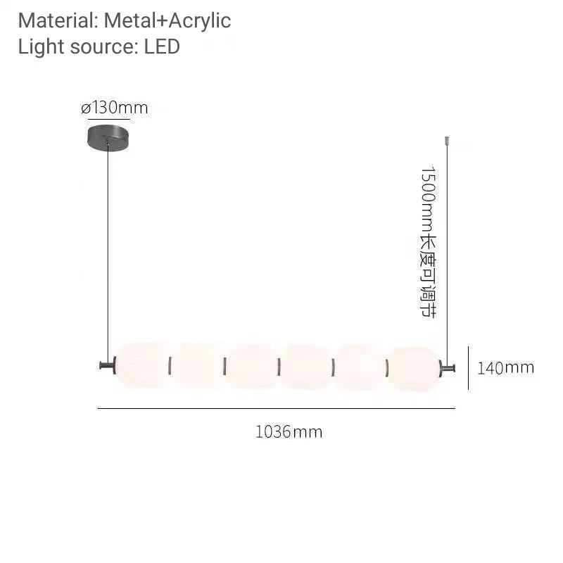 French Cream Style Restaurant Bar Pendant Light Simple Living Room Island Terrace Tea Room Designer Strip Glass Lamp