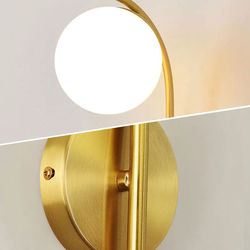 Frosted Glass Ball LED Wall Lamps for Bathroom Bedside Hardwire Wall Lights Wall Sconce Lighting Fixtures for Corridor Foyer