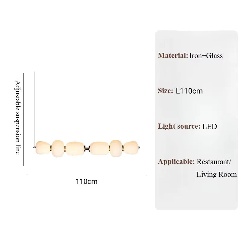 French Cream Style Restaurant Bar Pendant Light Simple Living Room Island Terrace Tea Room Designer Strip Glass Lamp