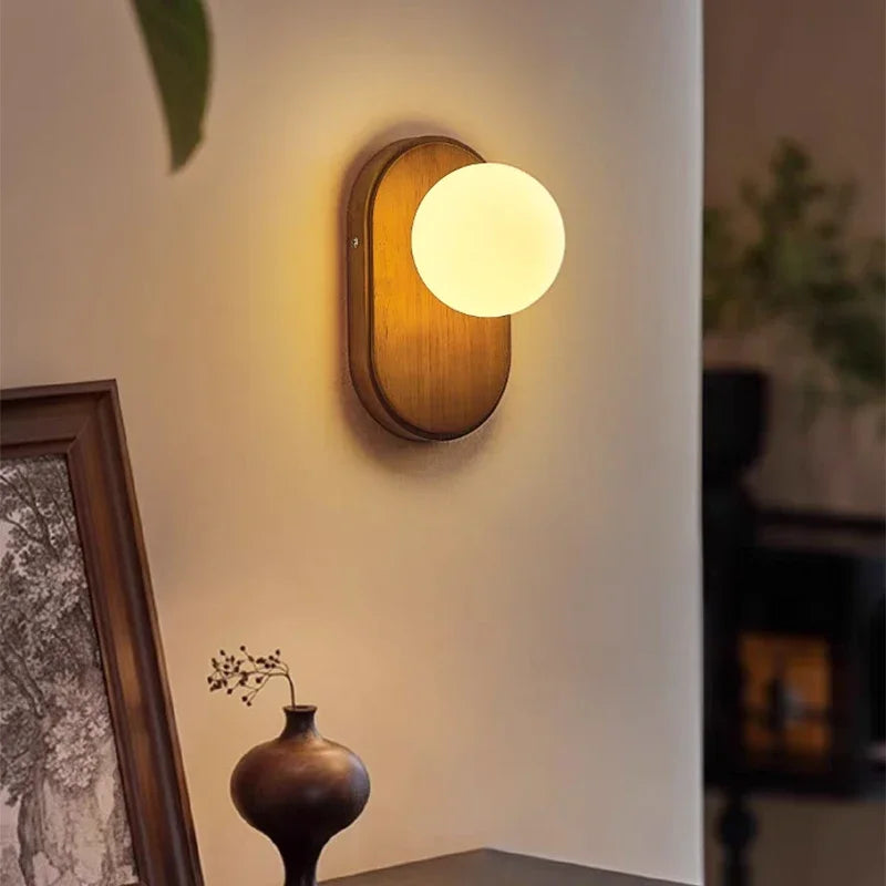 Nordic Led Wall Lights Minimalist Japanese Decotion Lamp Living Room Study Bedroom Background Home Bedside Wall Kight Sconces
