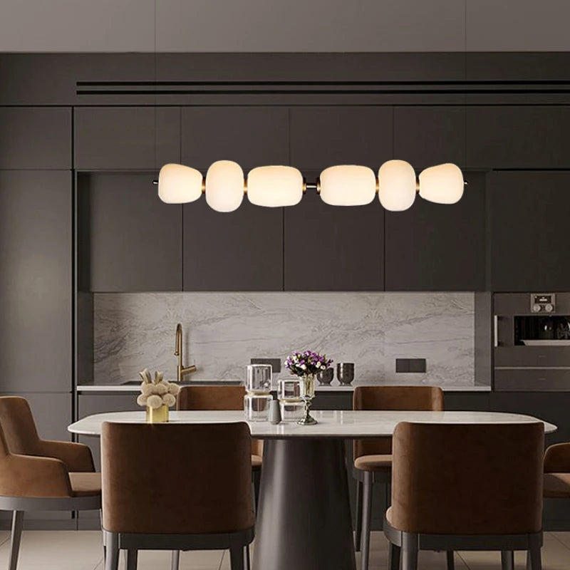 French Cream Style Restaurant Bar Pendant Light Simple Living Room Island Terrace Tea Room Designer Strip Glass Lamp