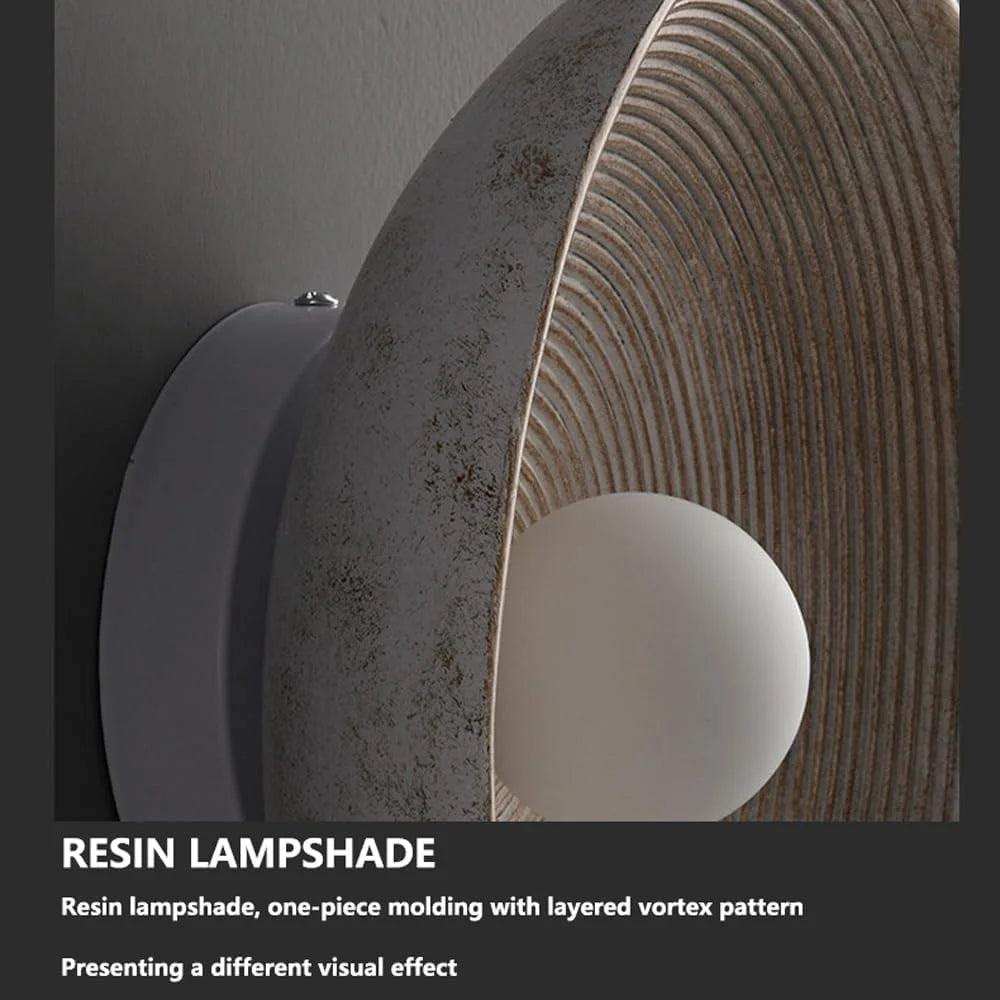Nordic Creative Retro round Wall Lamp Wabi-Sabi Resin Sconces for Living Room Bedroom Bedside Hotel Corridor Decor Lightig