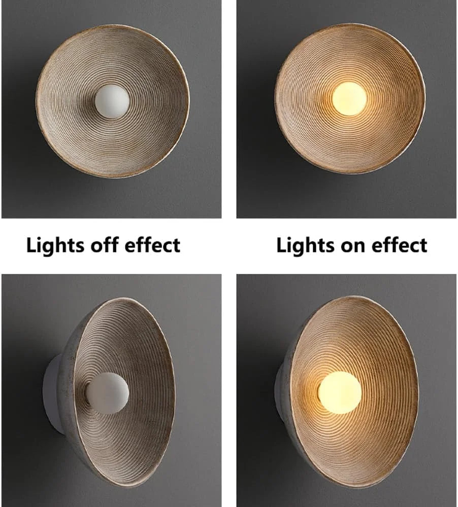 Nordic Creative Retro round Wall Lamp Wabi-Sabi Resin Sconces for Living Room Bedroom Bedside Hotel Corridor Decor Lightig