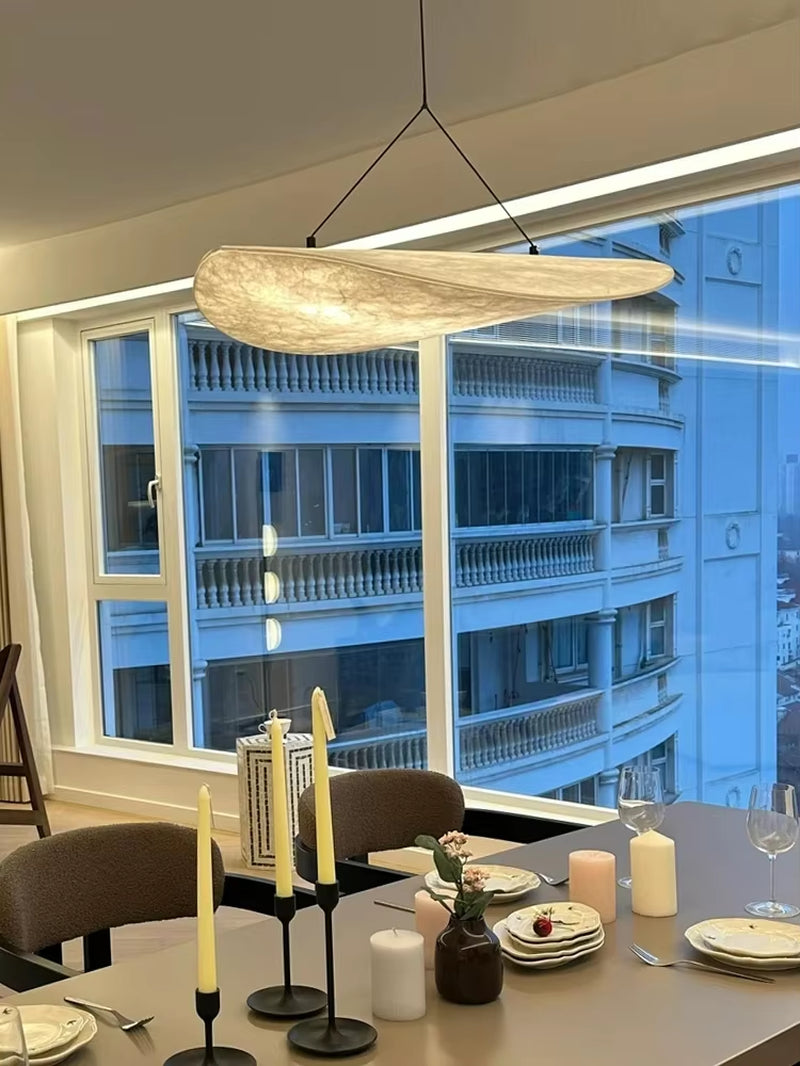 Nordic Wabi Sabi Silk Pendant Lights for Living Room Dining Room Home Decoration Designer Pendant White LED Dimmable Chandelier