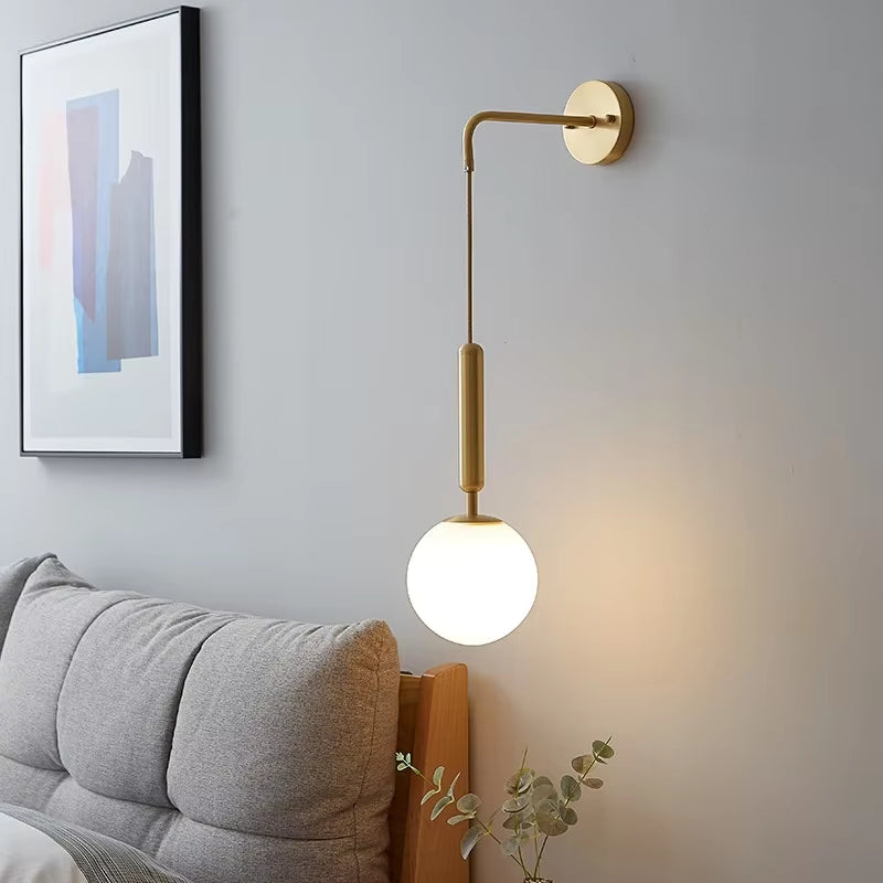 Modern Simple Glass Wall Lamp Nordic Creative LED Luxury Wall Lamps for Living Room Bedroom Bedside Wall Light Fixtures Lighting