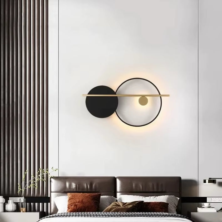 Living Room Wall Lamp Decoration Light Luxury Circular Sofa Background Atmosphere Lighting Simple Modern Nordic Bedroom Lamp